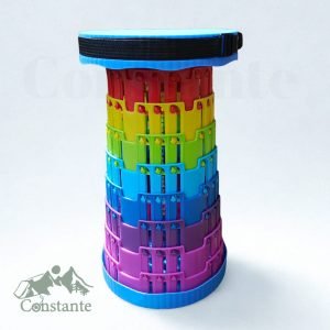 Taburete plegable portátil de polipropileno para adultos, ajustable en altura y con diseño antideslizante, ideal para camping y actividades al aire libre.