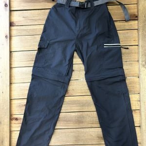 Pantalones desmontables grises con 6 bolsillos, tela antidesgarre de secado rápido y protección UV, convertibles en pantaloneta.