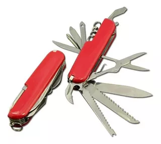 Navaja suiza genérica multiusos, color rojo, ideal para actividades al aire libre, reparaciones y uso diario.