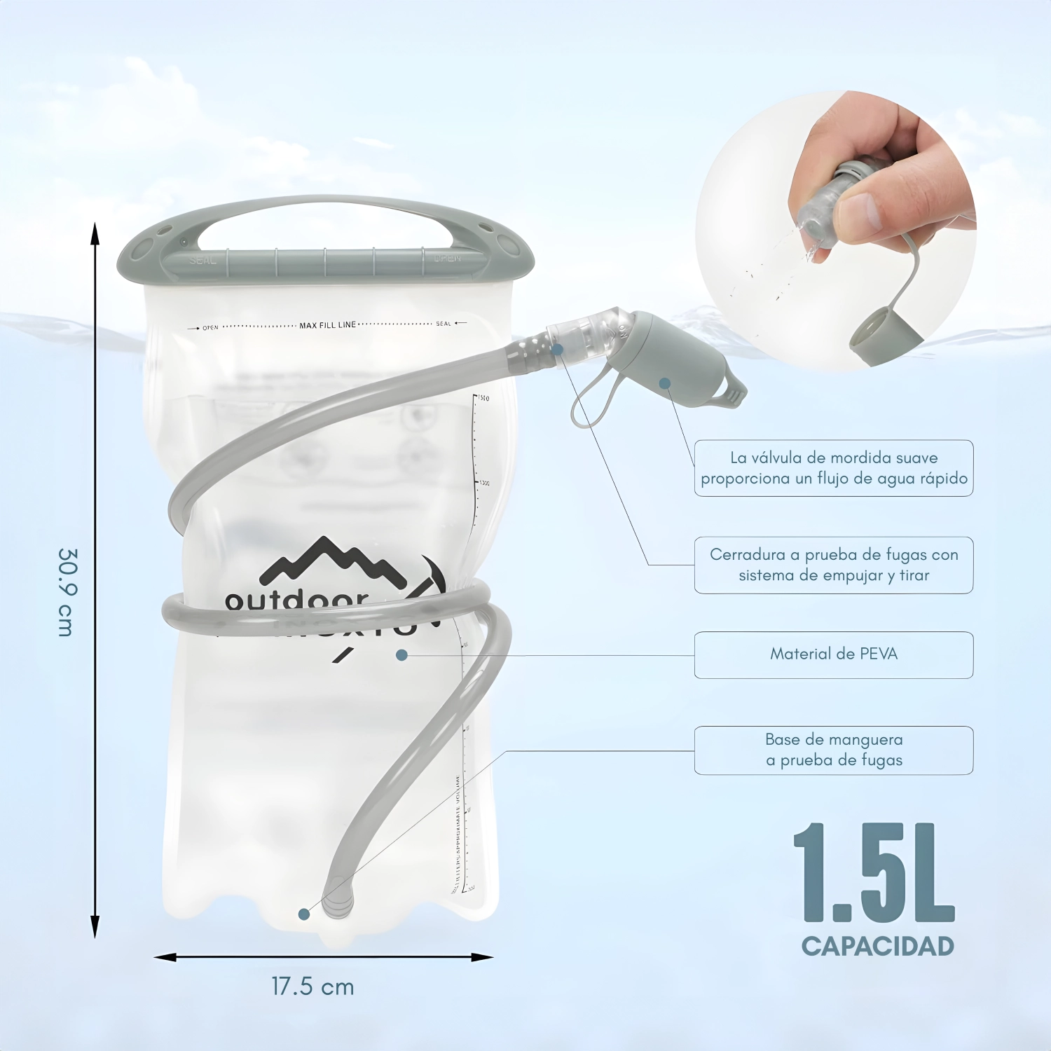 Funda de hidratación Outdoor INOXTO de 1.5 litros - Imagen 4