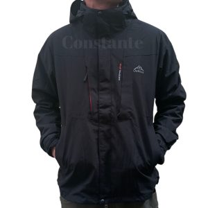 Chompa 2 en 1 con interior térmico y exterior impermeable de 5000mm, costuras termoselladas, capucha desmontable y ajustes en mangas y cuerpo para máximo confort y protección.