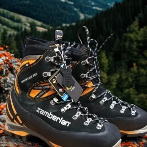 Botas de alta montaña Zamberlan, impermeables con membrana Gore-Tex, suela Vibram y diseño robusto para terrenos extremos.