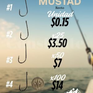 anzuelos mustad rectos