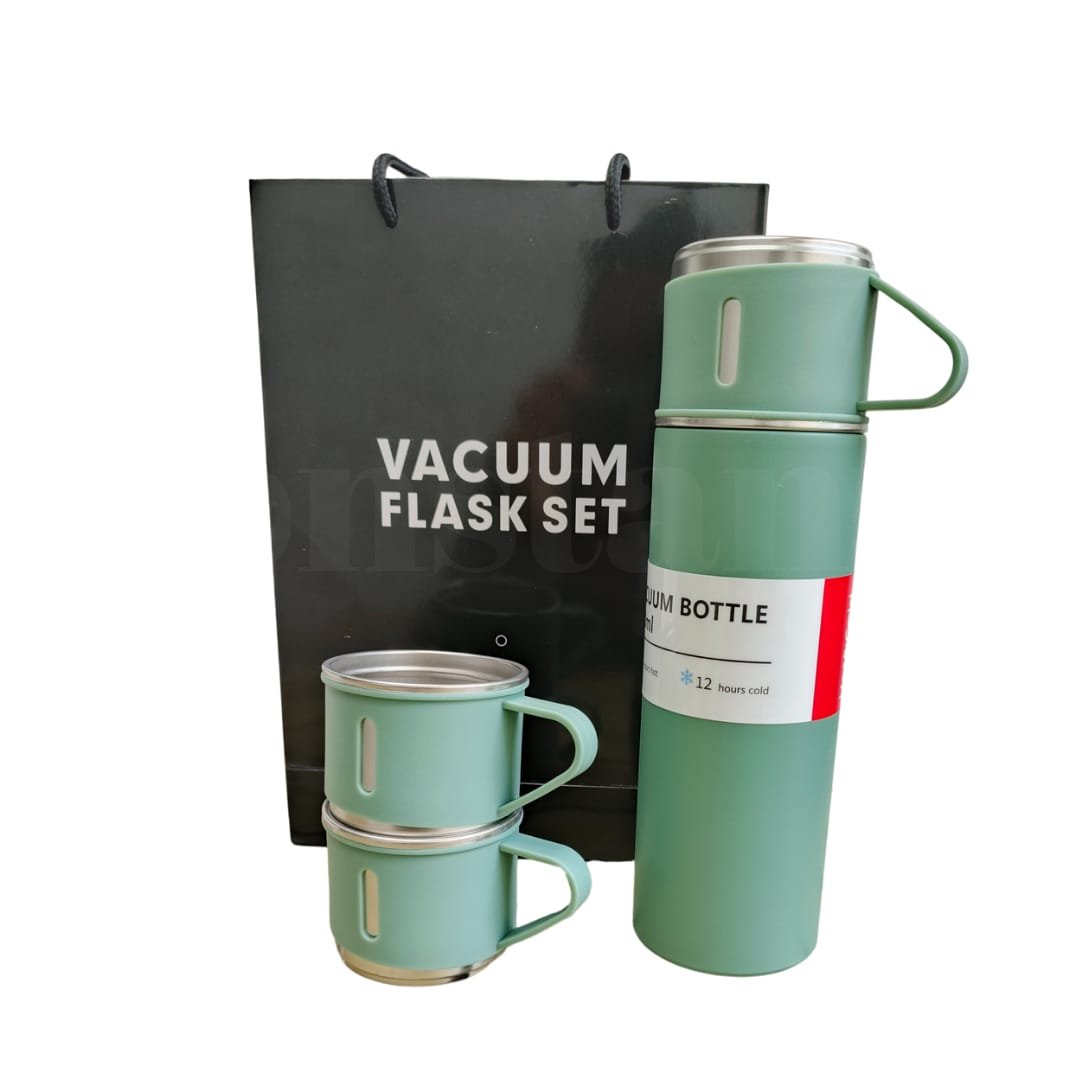 Set termo de acero inoxidable de 500 ml con 3 tazas.