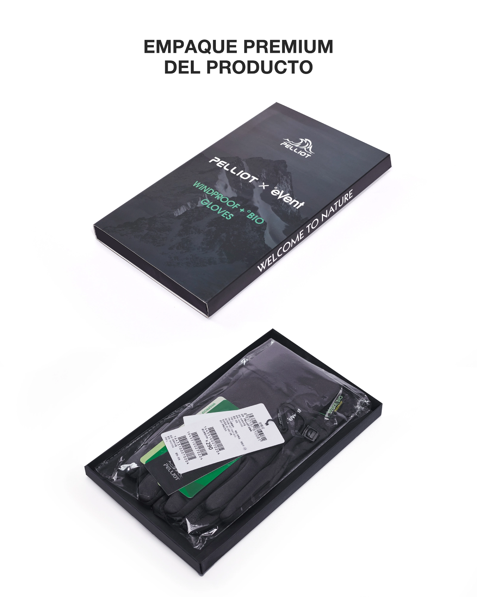 vista de estuche de guantes termicos impermeables pelliot