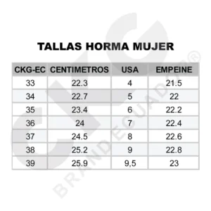 guia de tallas de zapatos para montaña